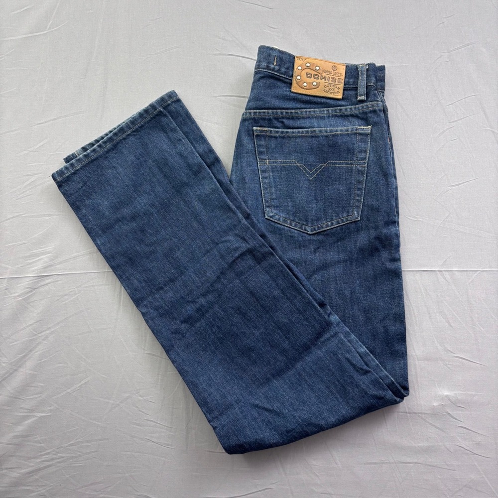 Diesel Cochise Straight Leg Jeans Blue Denim Made in Italy Button Fly Size 33x34